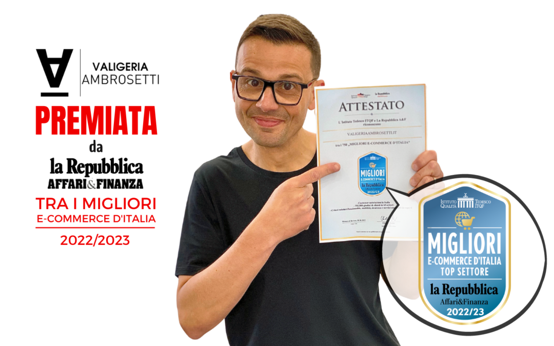 Il sito della Valigeria Ambrosetti premiato come uno dei migliori E-Commerce d’Italia 2022/23