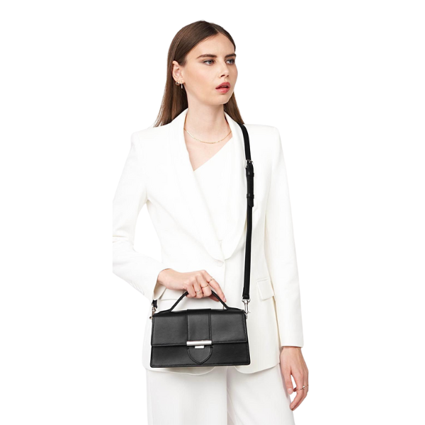 Lancaster Borsa Con Manico Lungo Unisex - Modello Rétro & Glam, Colore Nero, Dimensioni 26x14x7 Cm, Pelletteria Francese - 2